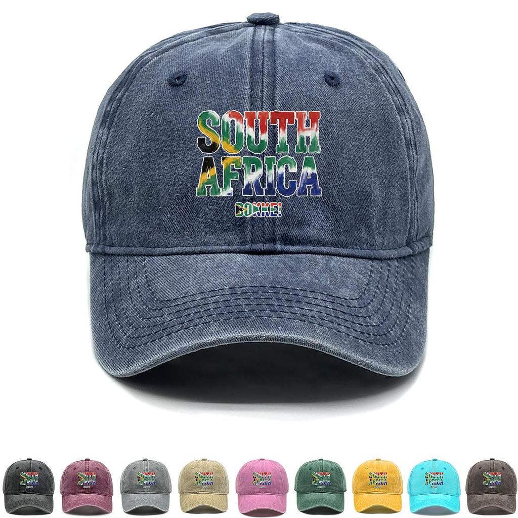 "SOUTH AFRICA" "BOKKE" Flag Printed Baseball Cap , Adjustable Baseball Hat Stylish Slouchy Trendy Leisure Woman's Cap