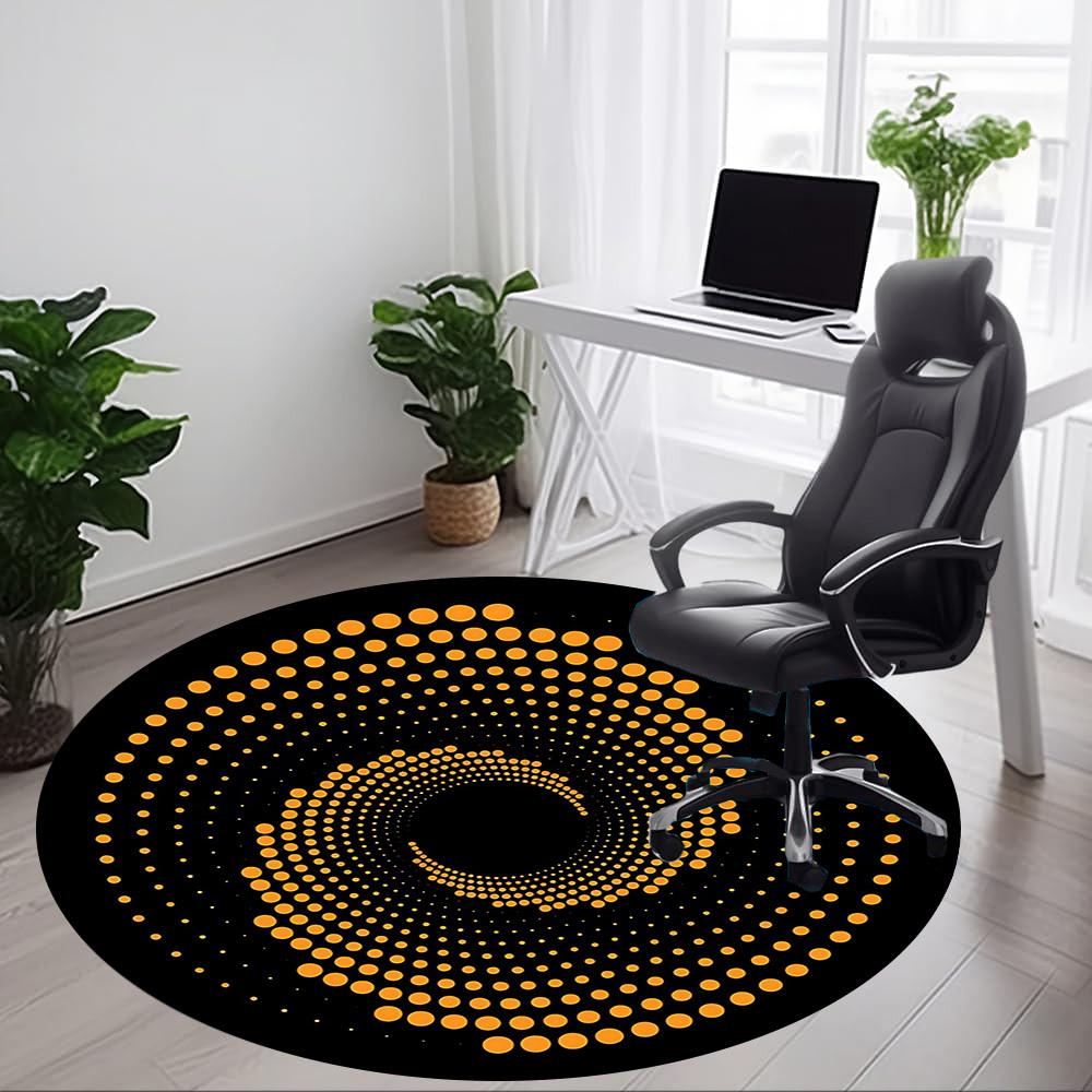 1pc Vortex Dots Office Round Area Rug, Indoor Mat Suitable For Office, Under Office Chairs Bedroom Living Room Home Decor, Room Deco