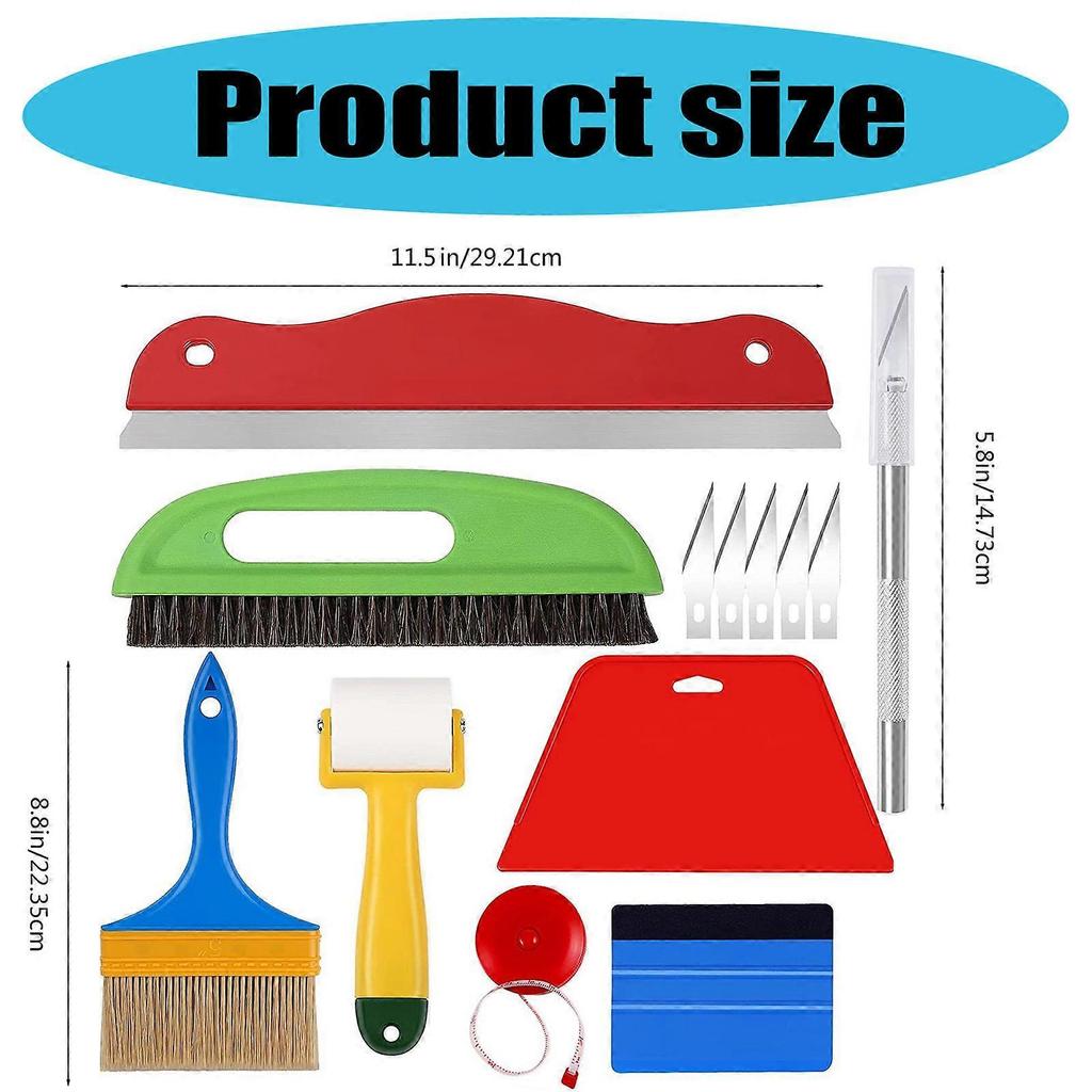 Conjunto Completo de 7 Peças para Ferramentas de Papel de Parede e Pintura Conveniente para Reforma Doméstica e Uso Profissional Casual