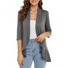 Europäische und Amerikanische Sommer Damen Oberteile, Neue einfarbige Strickjacken, Dreiviertelärmel, Rüschen, Lässiger Minimalistischer Stil
