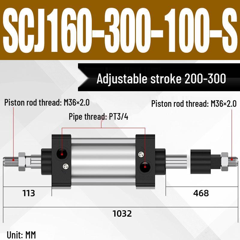 SCJ Adjustable Stroke High Thrust Pneumatic Cylinder SCJ32-160