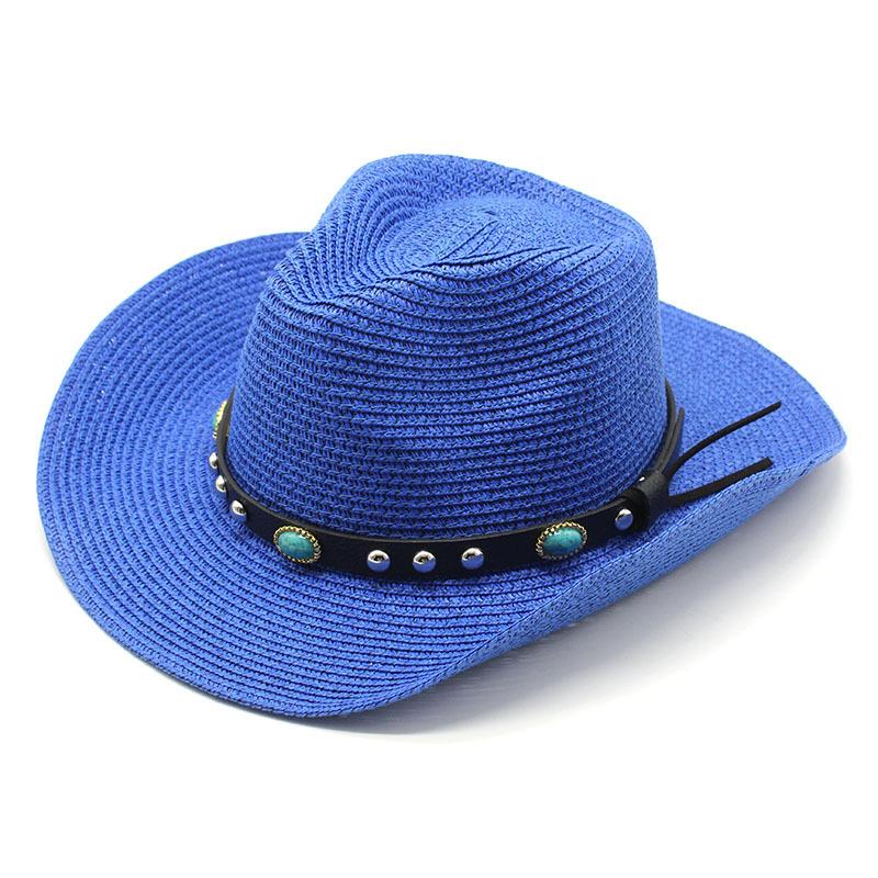 Men'S And Women'S Spring And Summer Straw Hats British Western Cowboy Jazz Hats Panama Hats Straw Hats