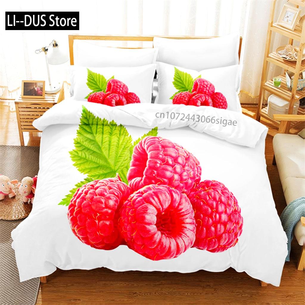 Comforter Red Cherry Bedding Set 3D Bedding Digital Printing Queen Size Bedding Set Fashion Designs