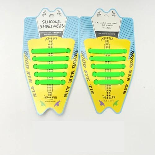 10 Stück/Set Elastische Silikon-Schnürsenkel Kinder Sport Laufen Keine-Krawatte-Schnürsenkel Alle Sneaker Schuhschnürsenkel Passform Riemen Schnürsenkel