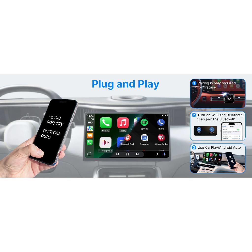 Wireless CarPlay Adapter 2026 Upgrade Wired CarPlay To Wireless, Mini USB Design for Cars with Built-in Wired Apple CarPlay Seam