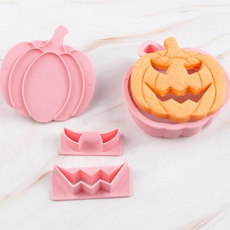 13Pcs/Set Halloween Cookie Cutters Fondant Cake DIY Pumpkin Face Biscuit Embosser Stamp Cookie Mold Halloween Baking Pastry Tool