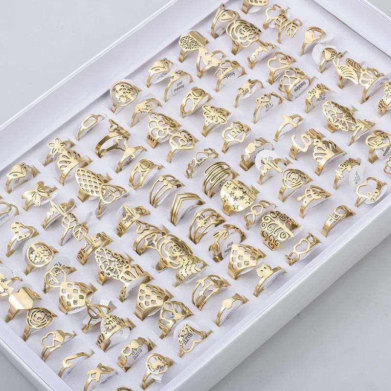 100 Pieces Stainless Steel Engraved Rings