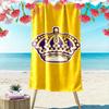Corona d'Oro su Sfondo Giallo Asciugamano da Spiaggia Fantasia Asciugatura Rapida Perfetto per Viaggi Sport all'Aperto Jogging la Spiaggia e Nuoto
