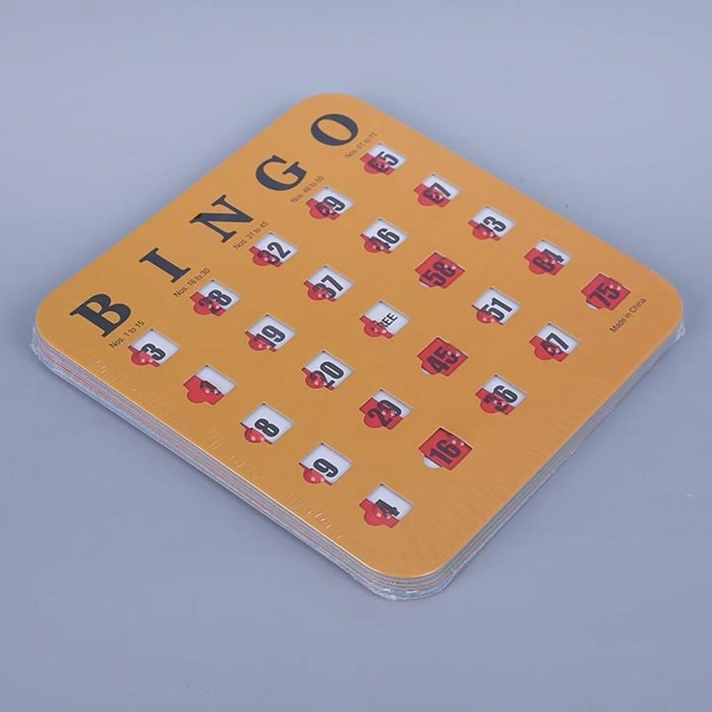 5PCS Large Print Bingo Game Cards Sliding Window Bingo Board Cards Slide Bingo Cards Group Games