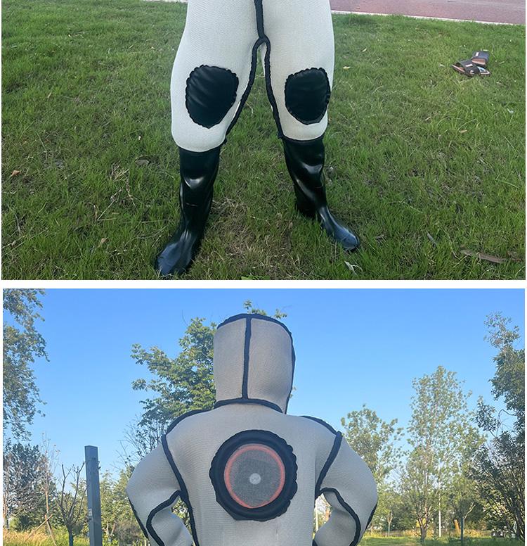 3D Breathable Wasp Protection Suit with Full Body Enclosed Mask for Hornet Safety