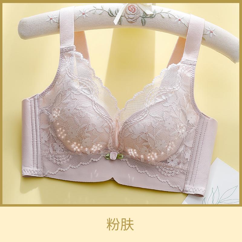 Large breasts, small holes, cup, light underwear, women's upper support, large size adjustment type, double breasts, anti-sagging, no steel ring bra