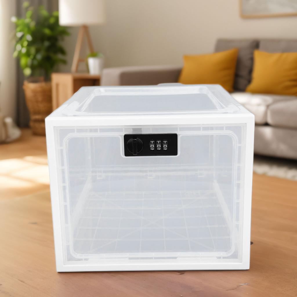 Fridge Lock Box Plastic Multifunctional Convenient Lockable Food Storage Cabinet for Home