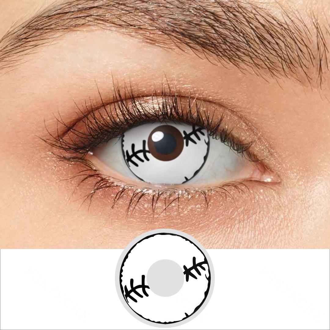 Pseyeche Halloween Kontaktlinsen Verrückte Linsen Schwarz Weiß Kreuz Cosplay Kontaktlinsen Für Augen Anime Zubehör schwarz/weiß