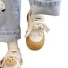 Guochao niche original ugly cute big head puff bread shoes women's new spring platform versatile student board shoes