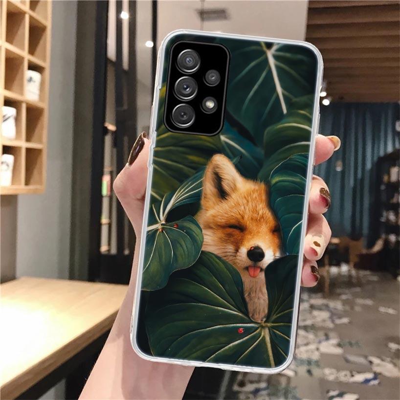 Animal Fox Silicon Phone Case For Samsung Galaxy A52 A51 A50S A42 A32 A22 A12 A02S A30S A20S A10S A41 A31 A21S A40 A30 A70
