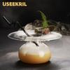 Bicchieri da Cocktail Creativi a Forma di Ufo Ristorante Hotel Molecola Bicchiere da Cocktail Ufo Ghiaccio Secco Decorazione Artistica Piatto per Sashimi