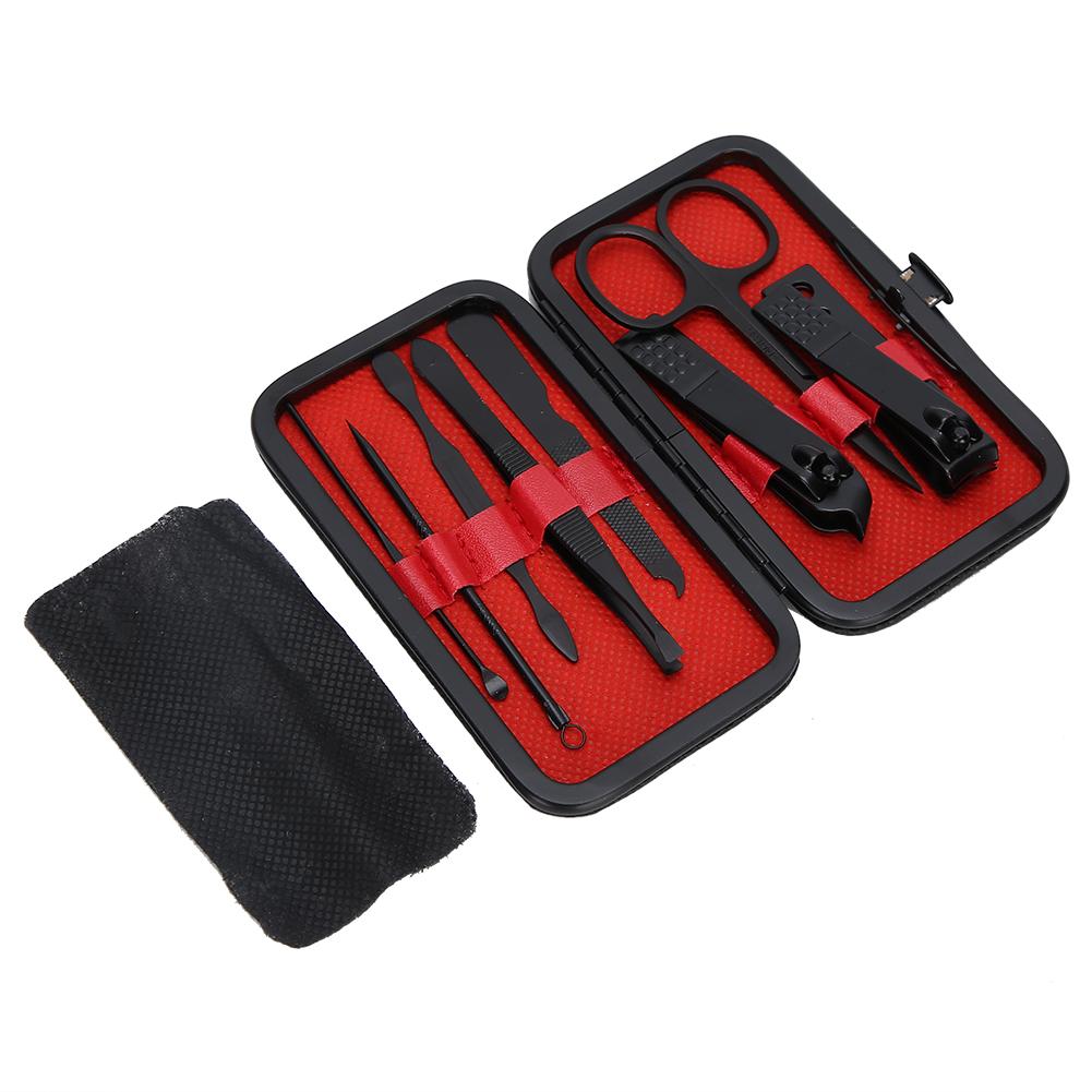 8pcs Stainless Steel Eyebrow Scissors Nail Clipper Acne Needle Nail File Manicure Tool Set