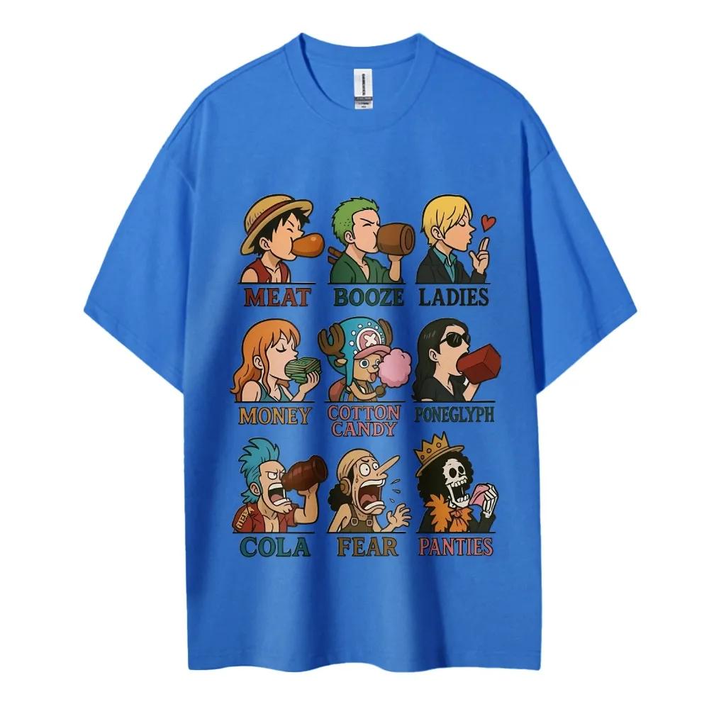 One Piece Cotton Unisex Round Neck Anime Tshirt Mens and Womens Boys and Girls Summer New Fashion Breathable Street TShirt