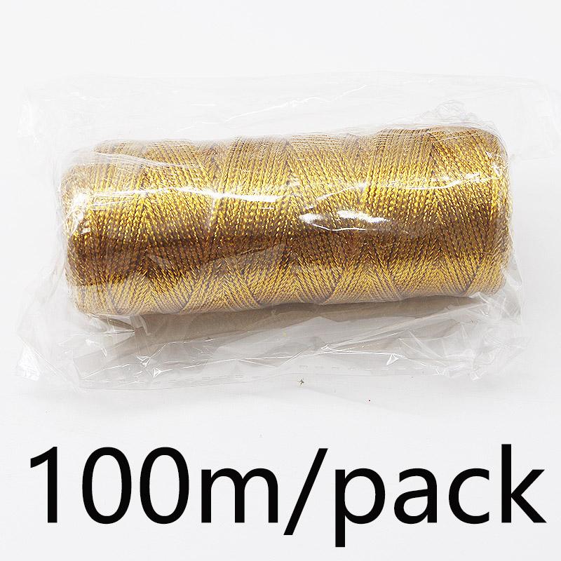 (100 Meters/roll) 1mm Wide 16 Strand Braided Hollow Gold Wire Gift Box Packaging Zip Tie Holiday Party Decoration Ribbon DIY
