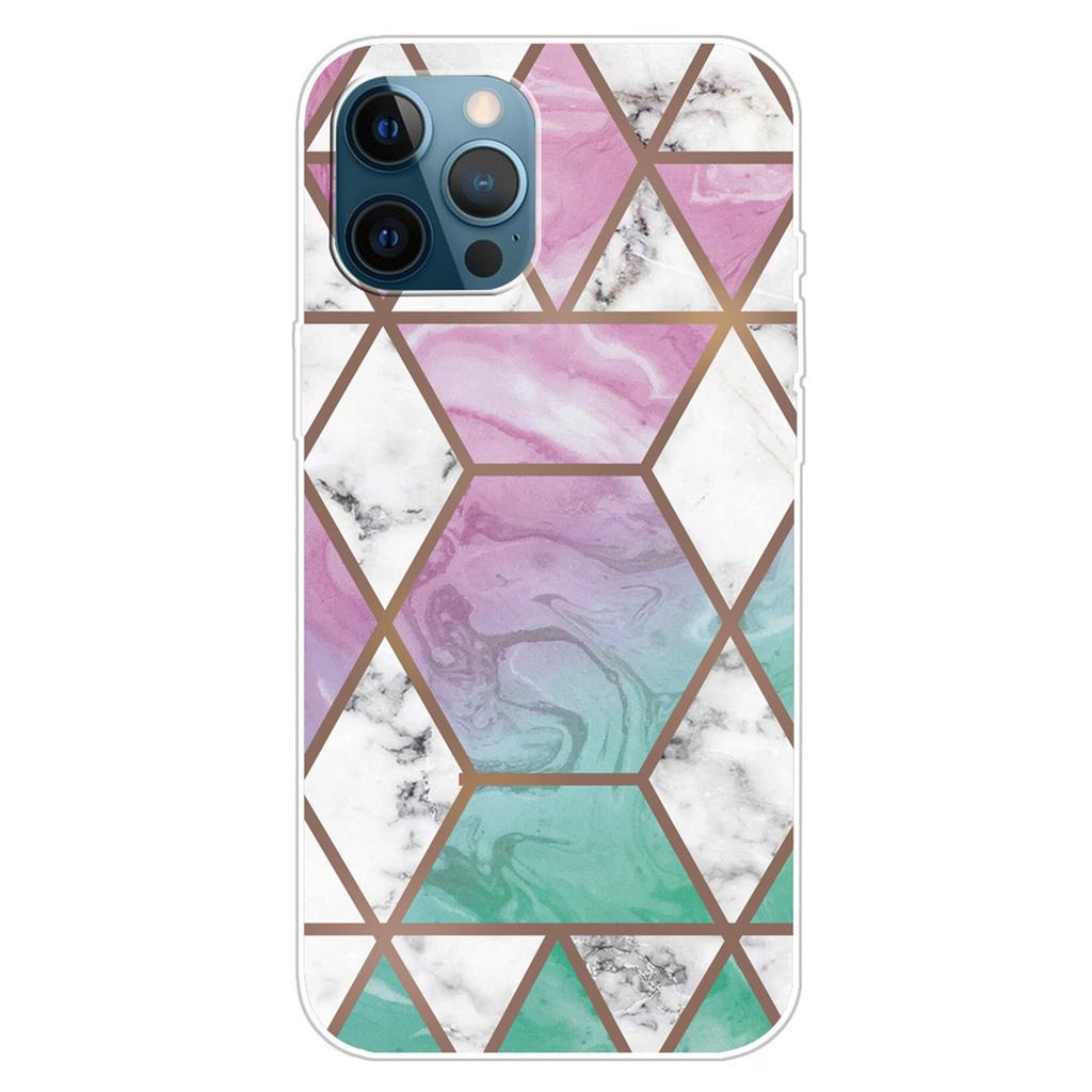 For iPhone 16 Pro Case Abstract Marble Pattern Printing TPU Phone Cover