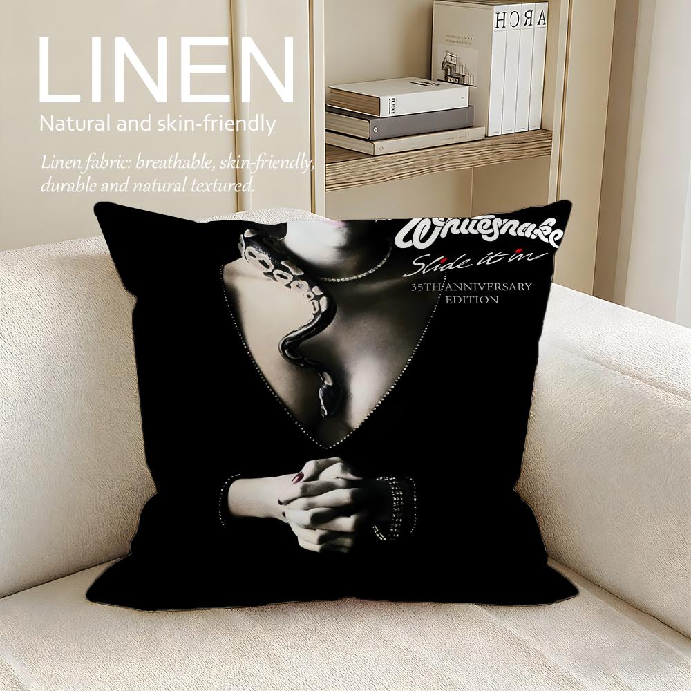 Music Whitesnake Cushion Cover Pillowcase Set Pcs X X Breathable Washable Sofa Cushion Cover