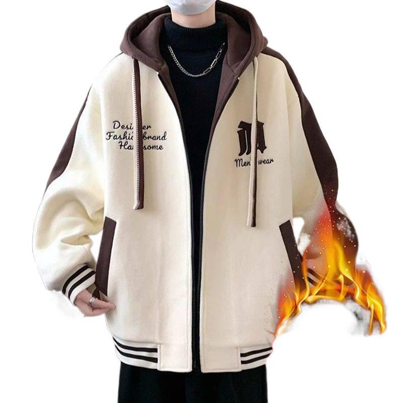 Youth Boys' Trendy Hooded Baseball Jacket for Spring and Autumn