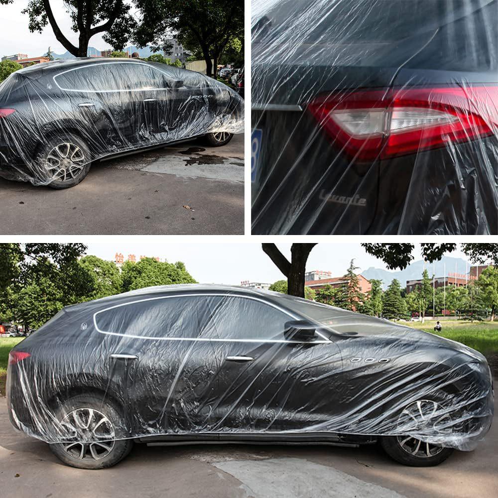 Thickened Transparent Disposable Car Cover - Rainproof & Dustproof Protection Set