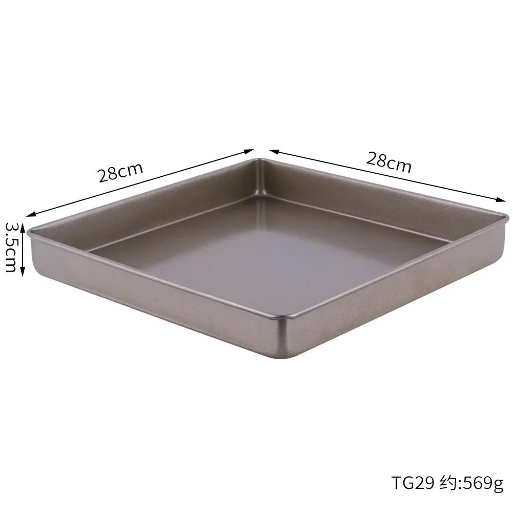11-tommers firkantet bakeform i karbonstål, pai pizza brød kakeform, slipplett bakeredskaper