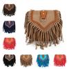 Elegant Bohemian Tassel Crossbody Bag For Women Stylish Vintage Pu Shoulder Bag