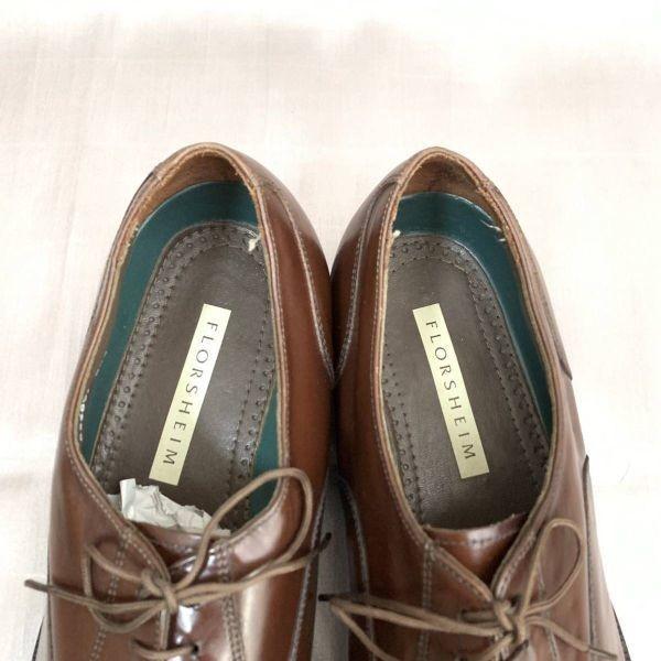 80s 90s Vintage Florsheim Size 10 3E 28.0cm Cap Toe Dress Shoes Brown(USED)