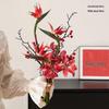 Elegantes rotes künstliches Blumenbouquet für Heimdekoration & Hochzeitsfotografie
