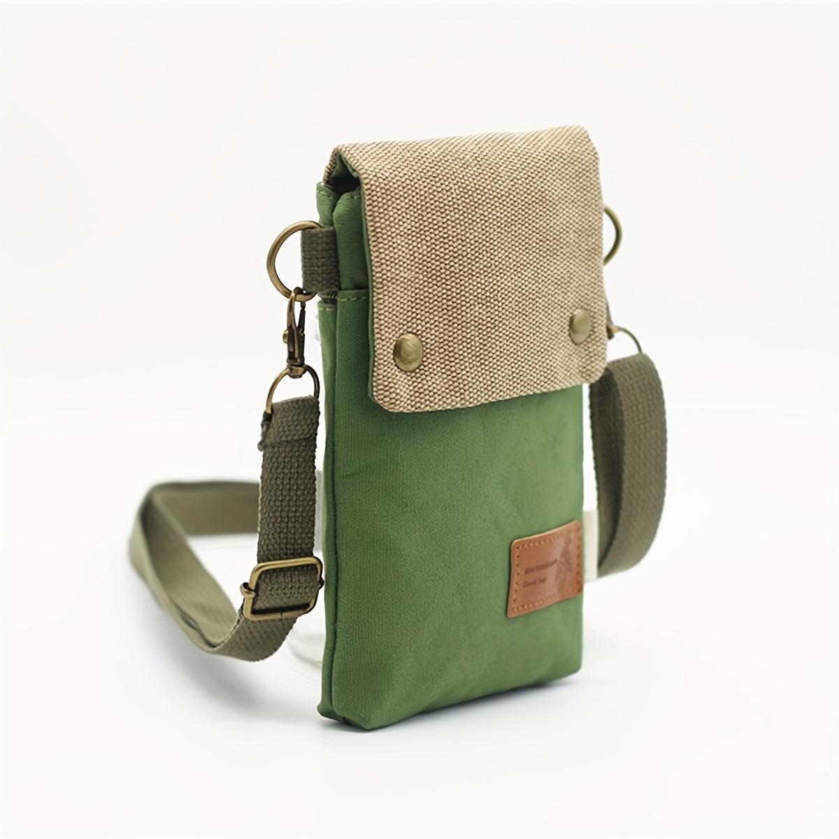 

Solid Color Three-Layer Crossbody Phone Bag