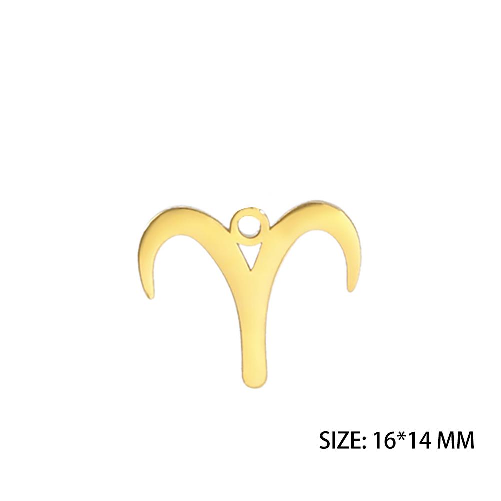 12pcs/lot Stainless Steel Zodiac Charms Horoscope Astrological Sign DIY Pendant for Necklace Bracelet Jewelry Making