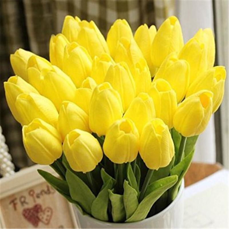 6 teile/los Künstliche Blumen Bouquet Mini Tulpe Hochzeit Braut Brautjungfer Hortensien Floral Party Decor