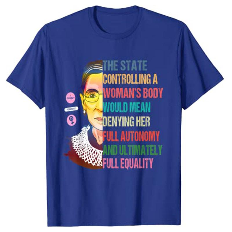 Ruth Bader Ginsburg Pro Choice My Body My Choice Feminist TShirt Graphic Tee Womens Fashion RBG Personalized Novelty Gift S