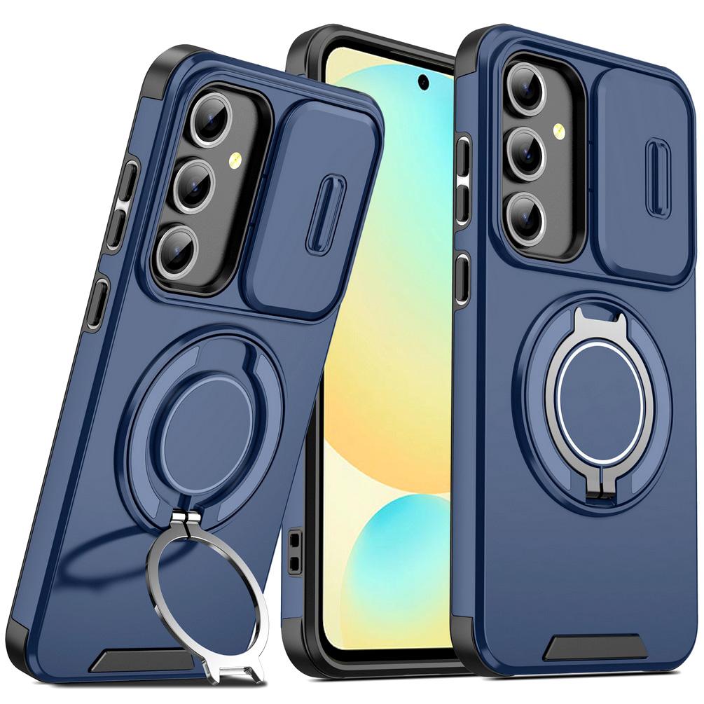 Sliding Camera Protects Phone Case for Samsung S25 + S25 Galaxy S24 Ultra S23 FE S22 Plus S21 S20 FE Metal Bracket Rugged Cover