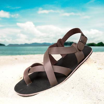 Mode Neue Modemarke Herrensandalen Sommer Ledersandalen Outdoor Mann Strandschuhe Rom Flache Schuhe Heißer Verkauf Alleskönner Herren Freizeitschuhe