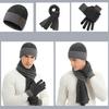 Winter Beanie Hat Scarf Set Male Slouchy Scarf Warm Knitted Hat for Outdoor