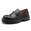Large size British style business low leisure thick-soled metal buckle foot cover lazy shoes