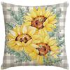 Summer Sunflower Pillow Case Linen Print Sun Flower Home Sofa Pillow Plant Flower Pillow