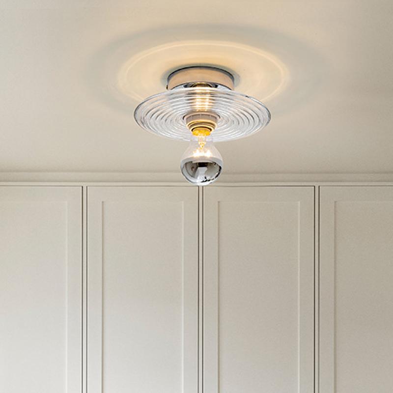 Nordic Glass Wall Lamp LED Water Ripples Round Home Decoration Ceiling Light For Bedroom Bedside Living Room Indoor Decor Sconce