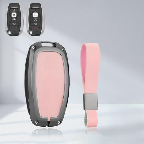 Zinc Alloy Leather TPU Car Key Case Cover For Lincoln MKX MKC MKZ Continental