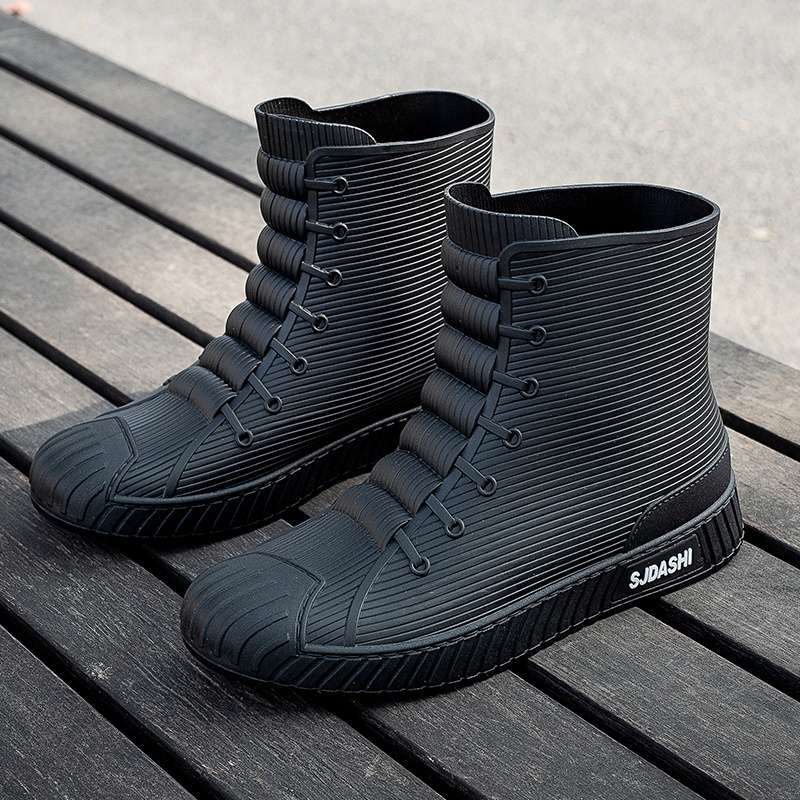 Rain Shoes Short Tube Waterproof Water Shoes Non-slip and Warm Men's Rain Boots Women's Kitchen Velvet Wear-resistant New Rubber Shoes Water Boots