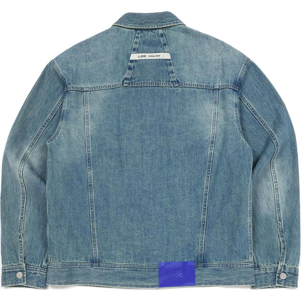 Lee SS25 Indigo Series Button Patch Logo Polo Casual Comfortable Denim Jacket Men jackets Light-Blue LMT010105101291A08395