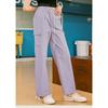 Women's High Waist Purple Workwear Pants Spring Summer Quick Dry Pants Petite American Leisure Sports Pants