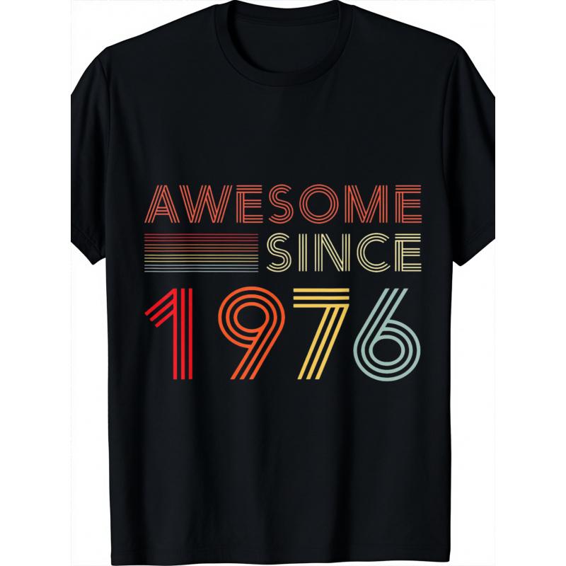 Awesome 50Th Birthday Decorations Men 50Yr 1976 50Th Birthday T-Shirt Aesthetic Kawaii Clothes Men'S Shirts Tops Men