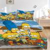 Set Biancheria da Letto con Copripiumino Ritratto della Famiglia Simpson Regalo per Camera da Letto, Include 1 Copripiumino e 2 Federe, Senza ImbottituraB511
