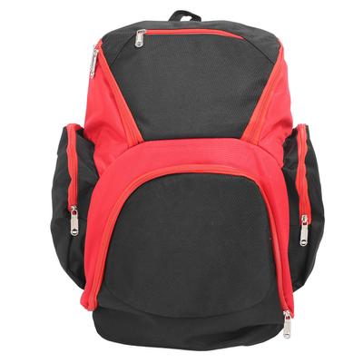 Basketball Backpack Black Red Multifunctional Large Capacity with Multiple Storage Pockets Compartme