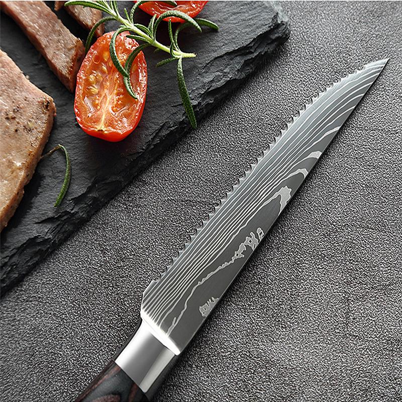 Steak Knife Stainless Steel Serrated Meat Cleaver Multifunctional Restaurant Chef's Knife