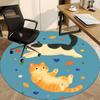 1PC Cats Pets Pattern Office Round Area Rug, Mat Suitable For Office, Under Office Chairs Bedroom Living Room Home Decor, Room Deco
